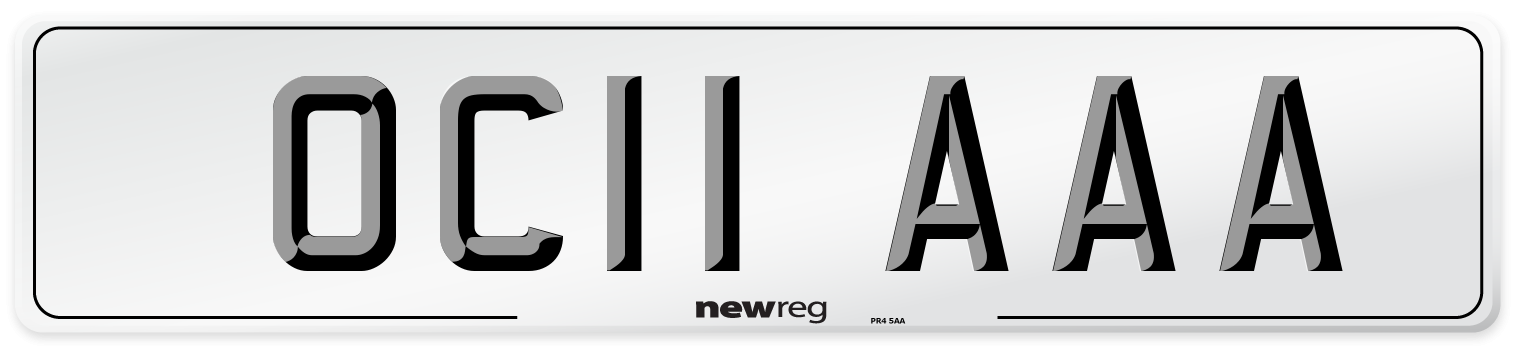 OC11 AAA Number Plate from New Reg